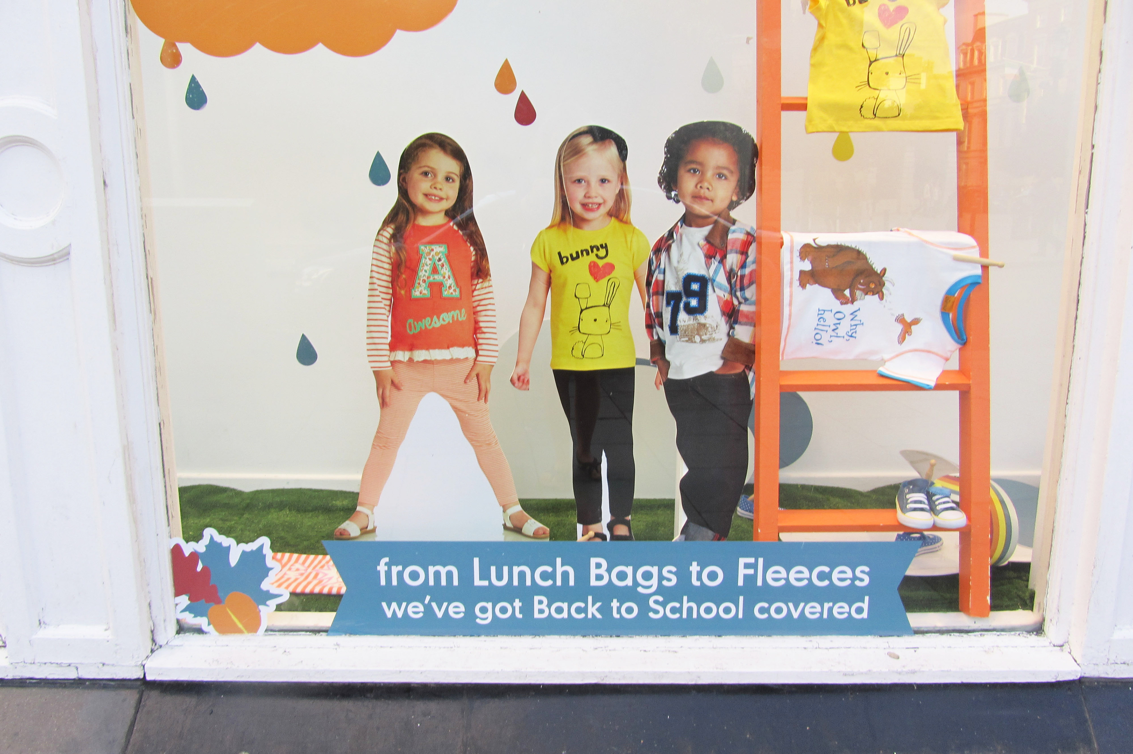 visual merchandising design retail store dublin waterford newry ireland eye catching colourful children's clothes