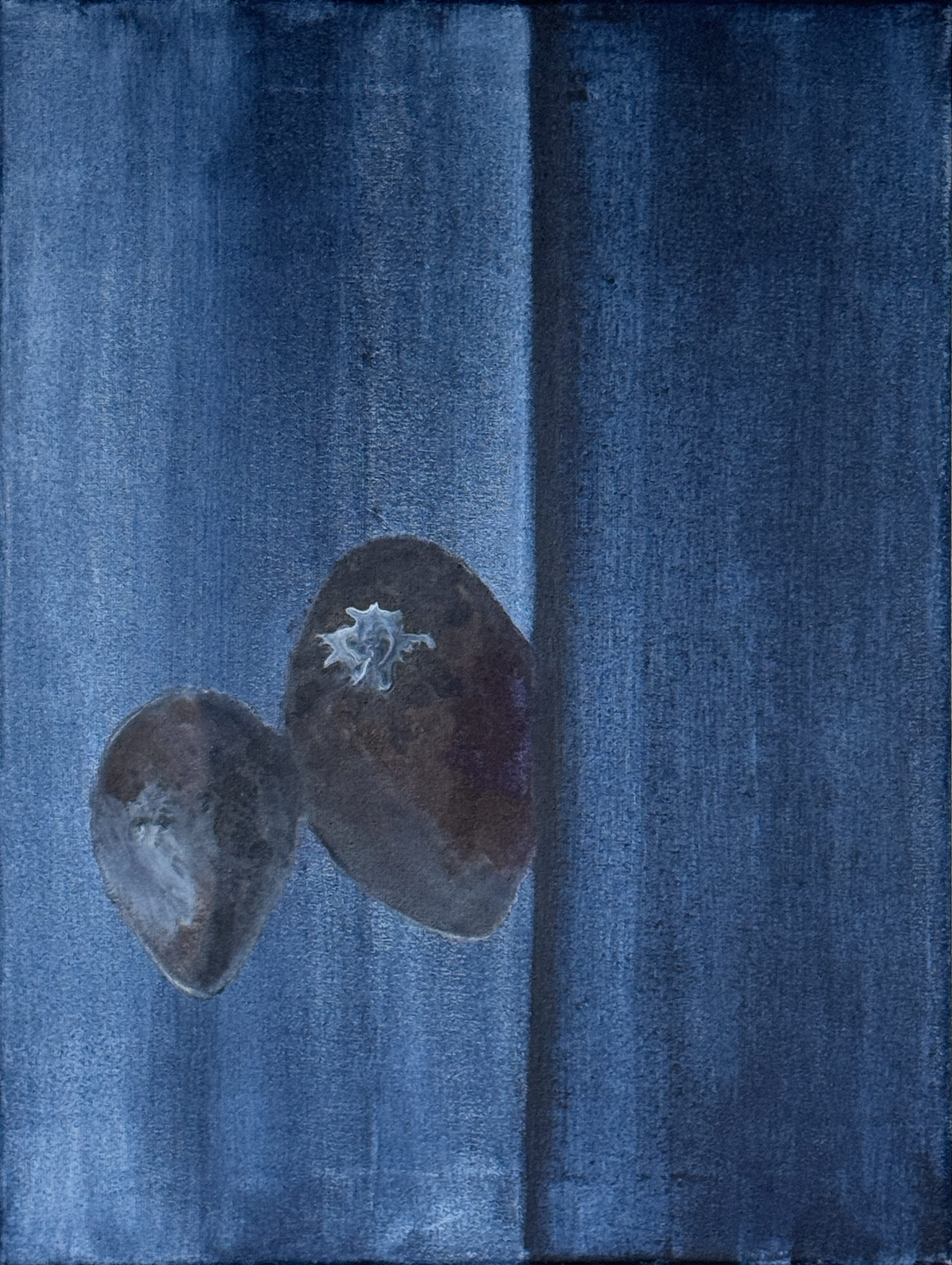 Inter atramentum nectaris et lac, lapsu ordinis, beatitudo est. Acrylic on canvas, 30×40 cm — Misnomer (2025) [Bliss]