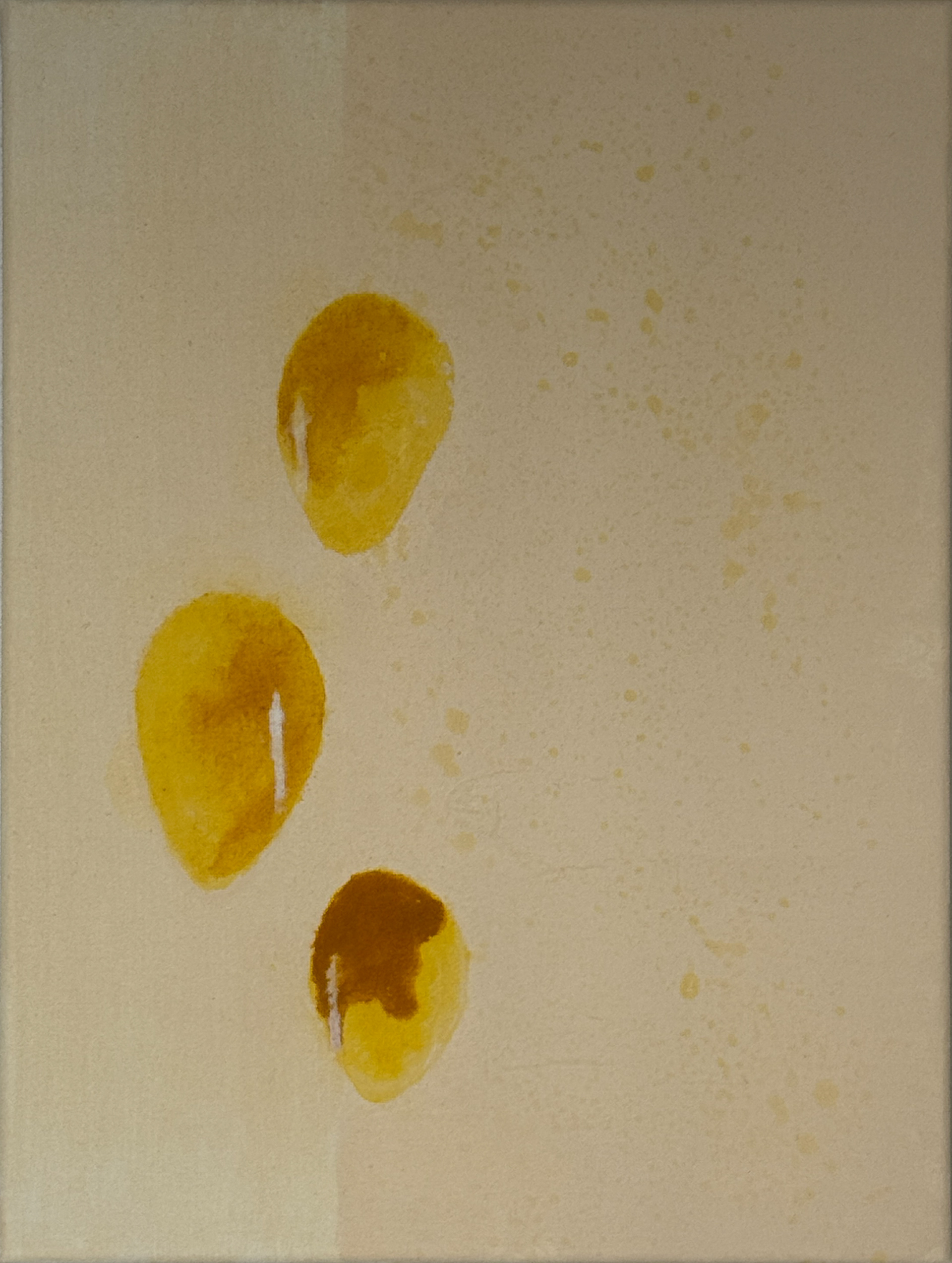 Inter salem et solem ardentem, lapsu ordinis, maeror est. Acrylic on canvas, 30×40 cm — Misnomer (2025) [Grief]