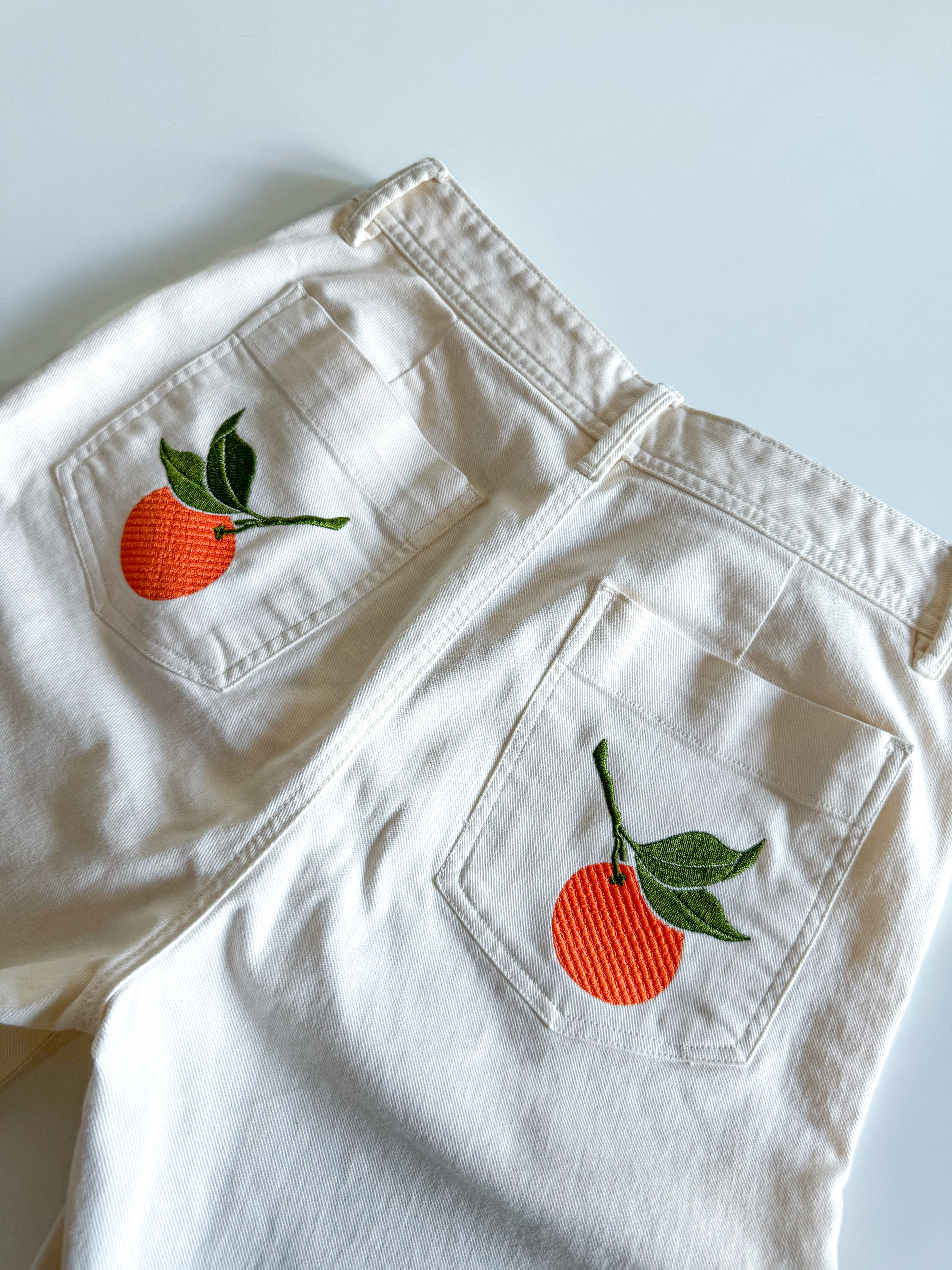 Embroidery on Reapplied Pockets