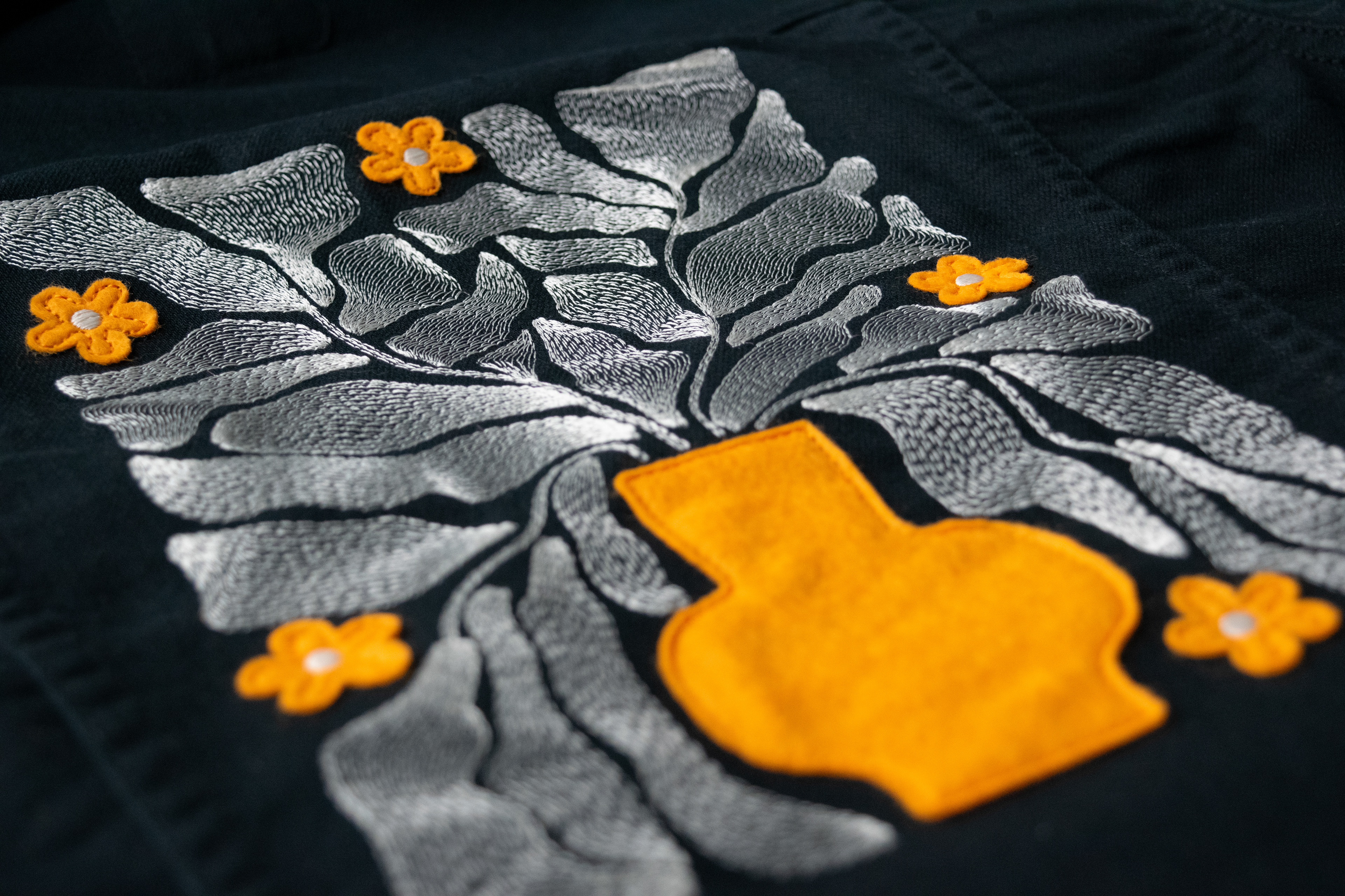 Wool Felt Applique & Contour Embroidery