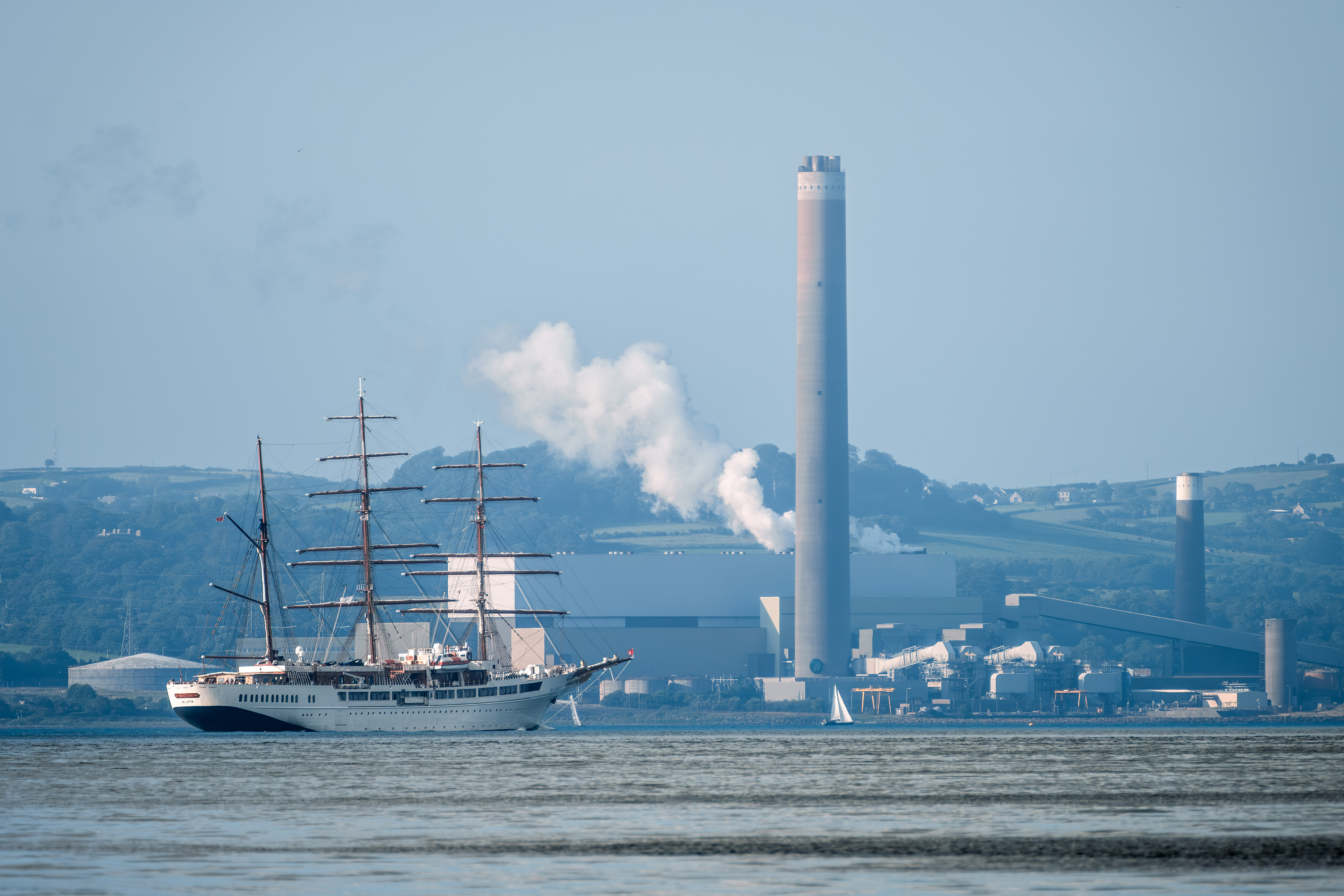 Sea Cloud II Passes Kilroot Power Station 2019