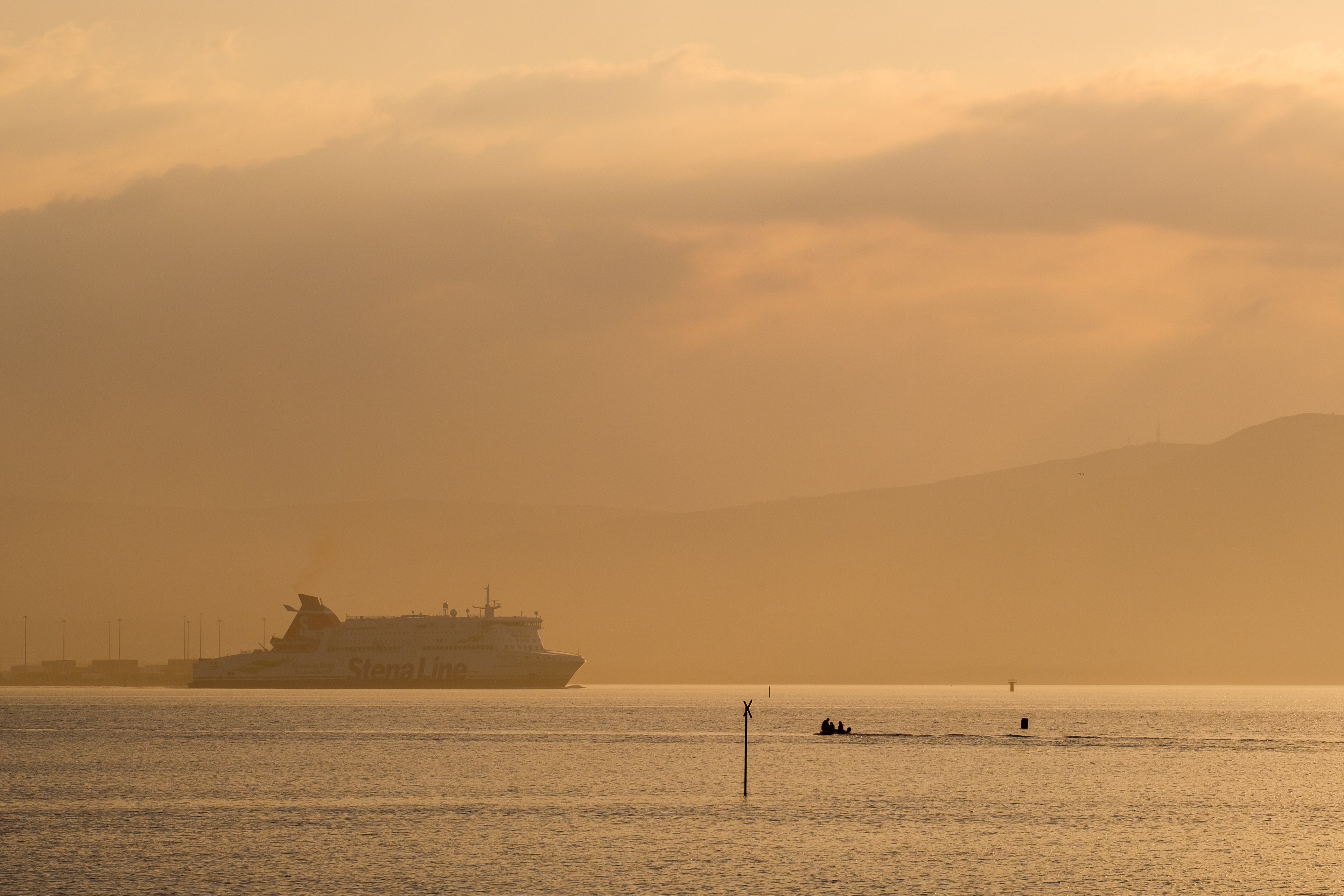 Stena Ferry Departs Belfast in August Haze 2019