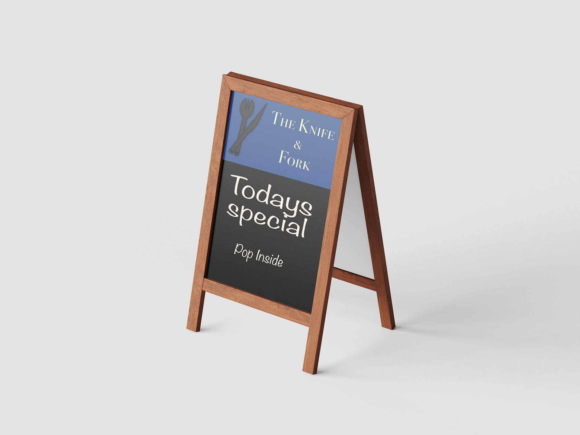 The Knife & Fork A-Board Mock-Up