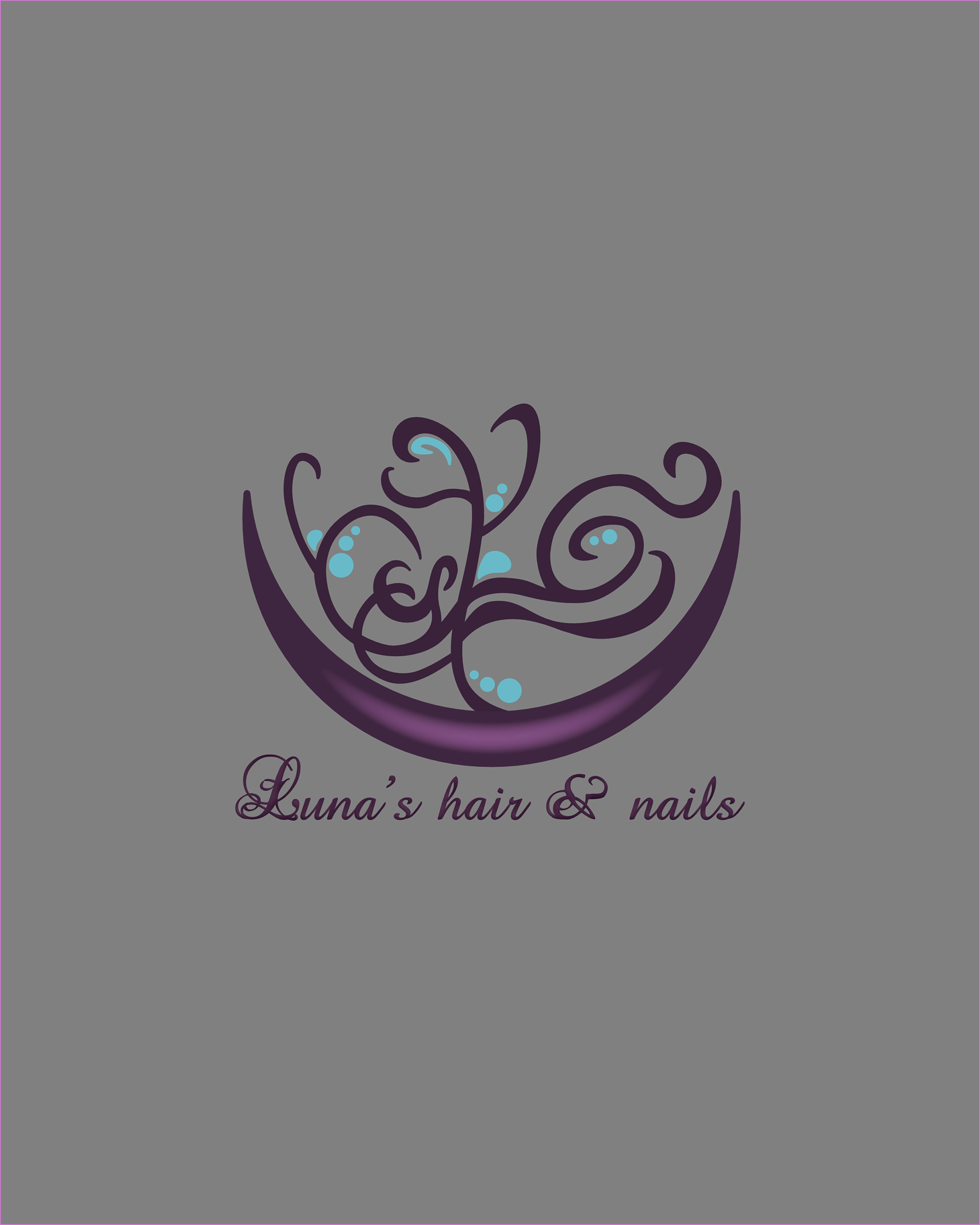 Luna's Hair & Nails Logo Design