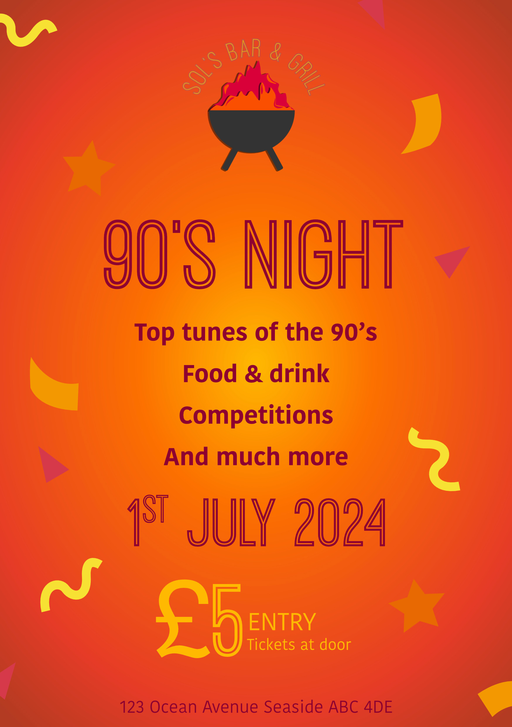 Sol's Bar &. Grill Flyer Design