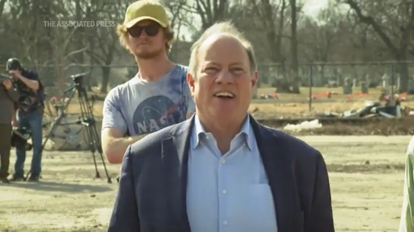 Me standing behind the Mayor in a video put out by the Associated Press