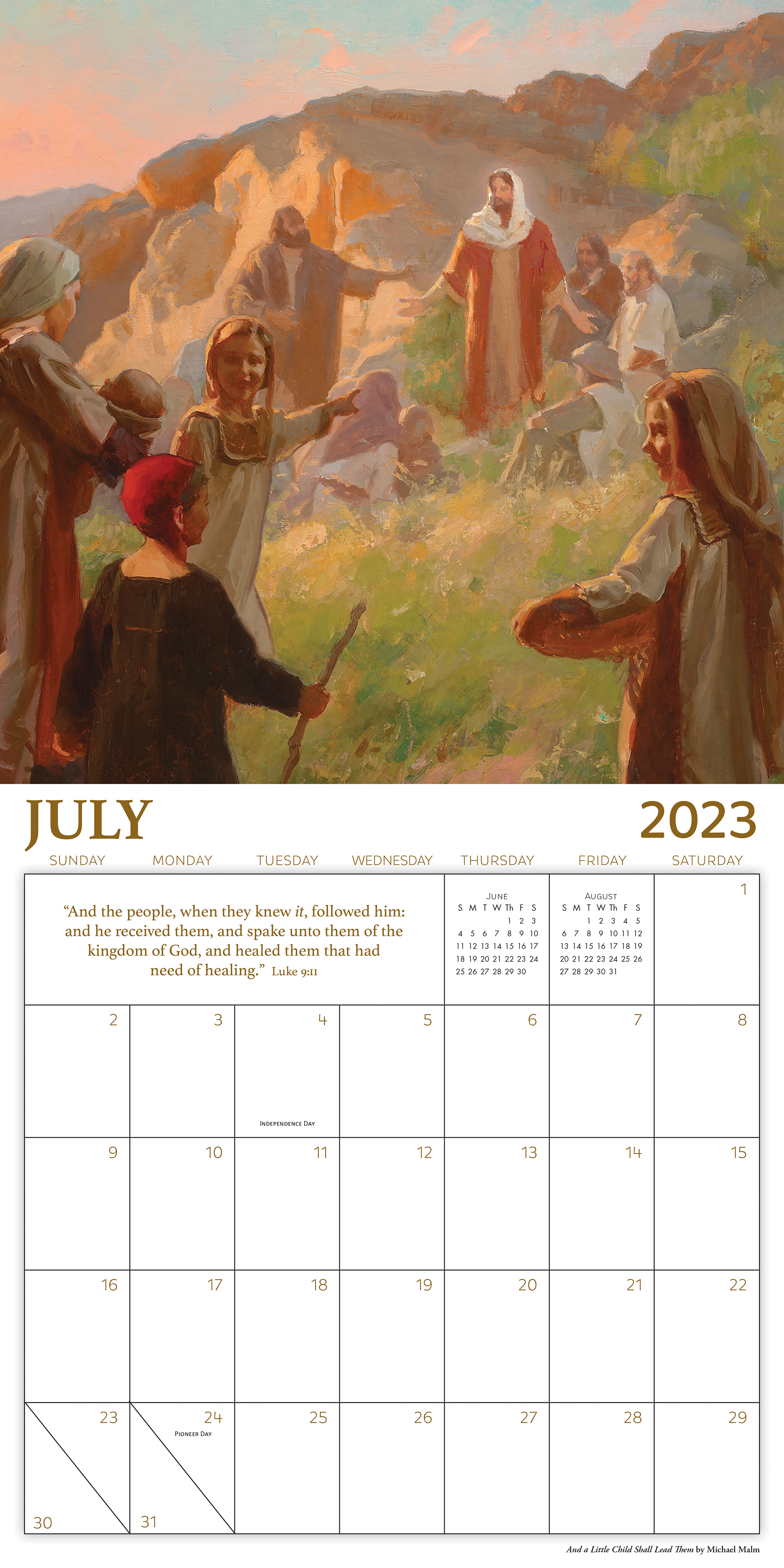 interior of Follow Him 2023 Calendar