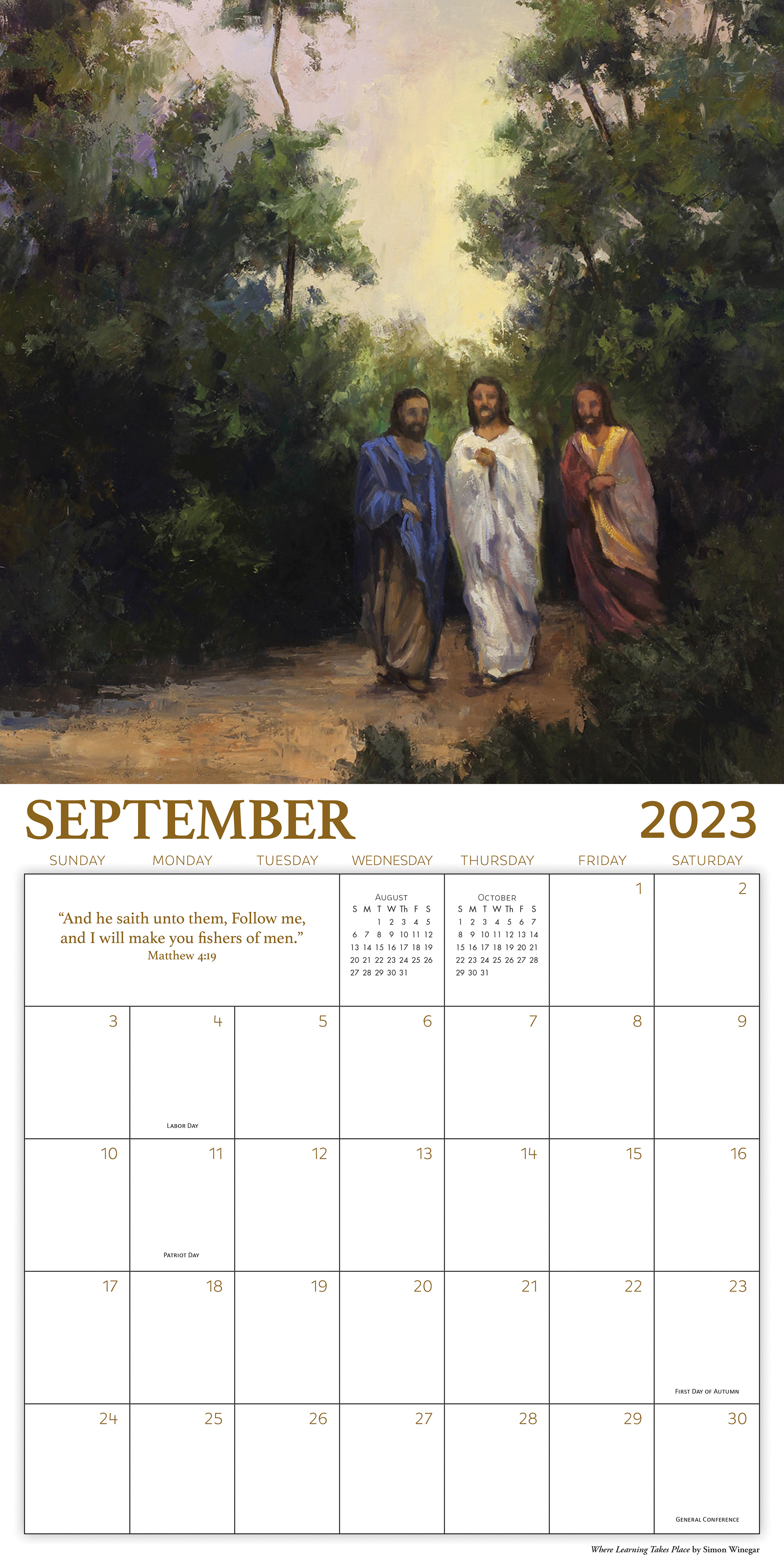 interior of Follow Him 2023 Calendar