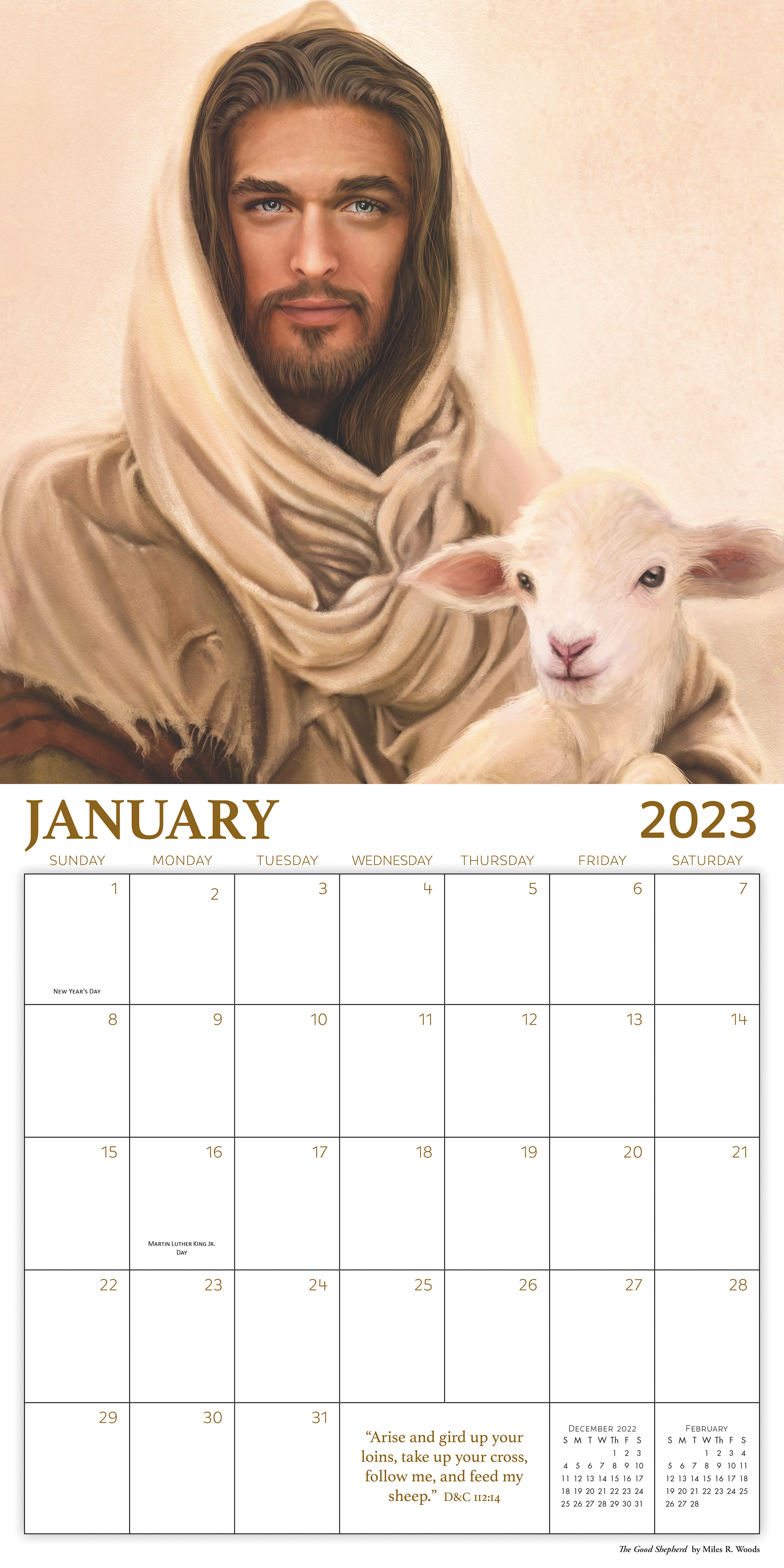 interior of Follow Him 2023 Calendar