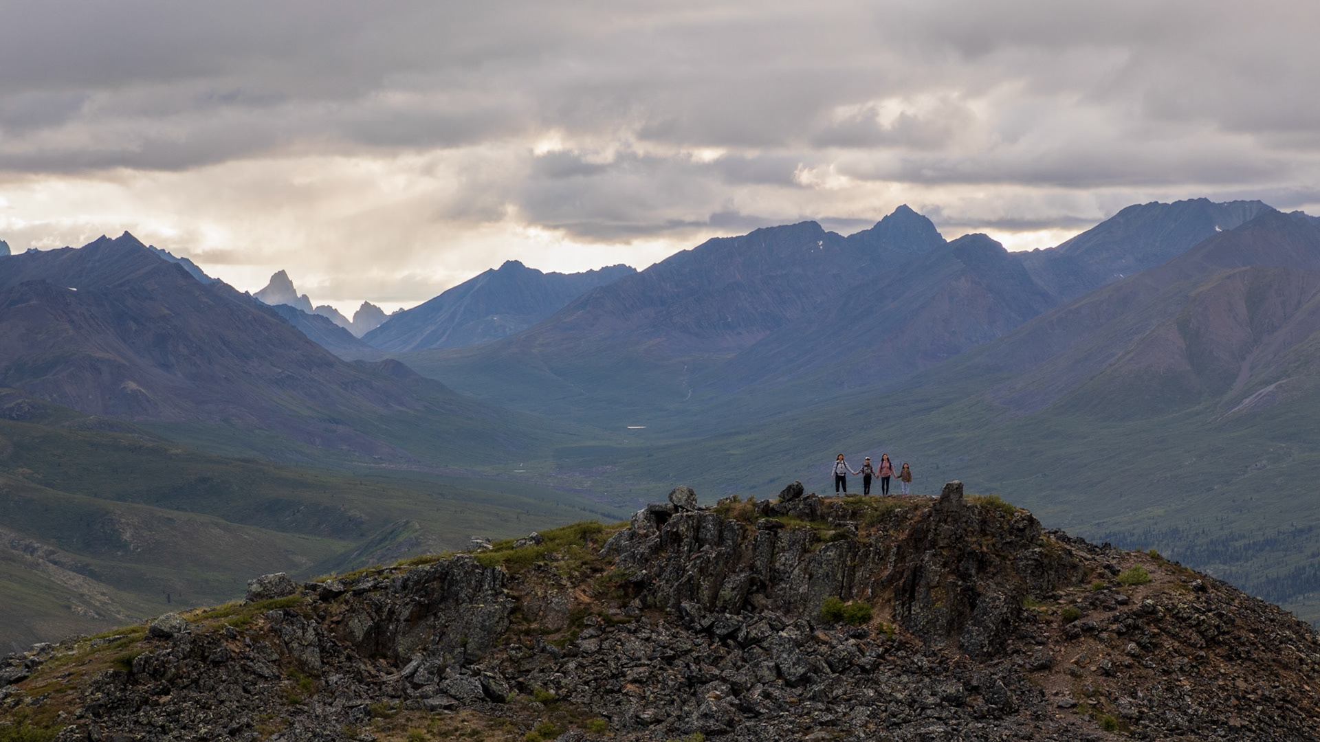 Out hiking with the family in Tombstone Territorial Park, Yukon, Canada