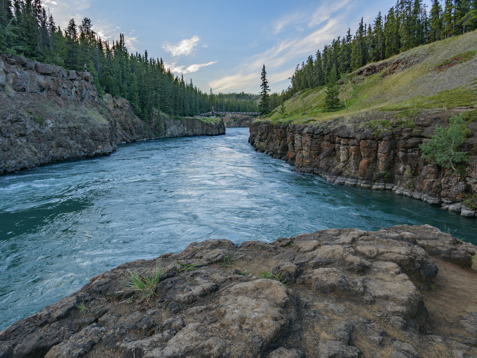 You can see the Miles Canyon Bridge in the distance.