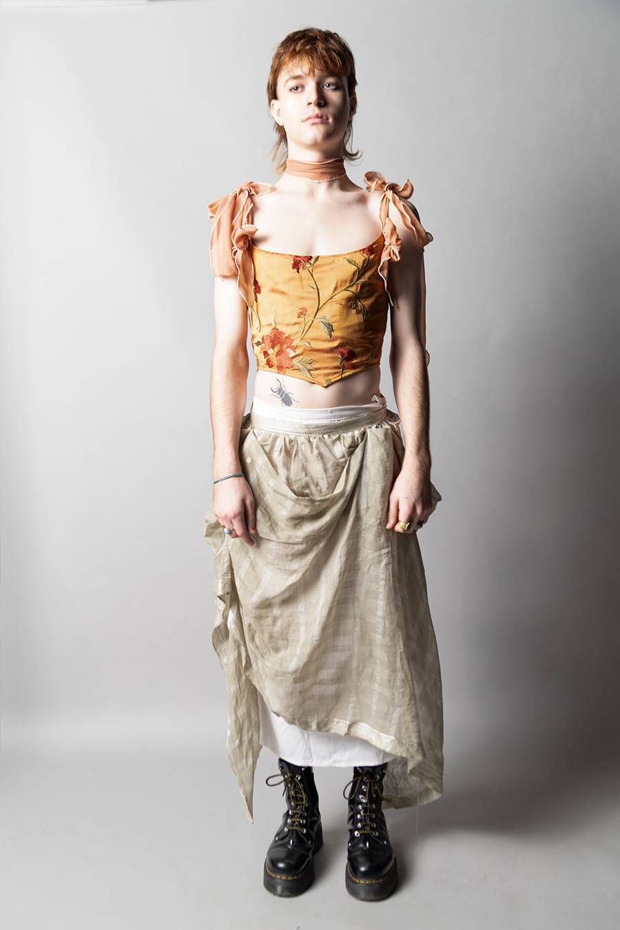 "Ever After" Corset and Skirt, Recycled Materials Fall 2023