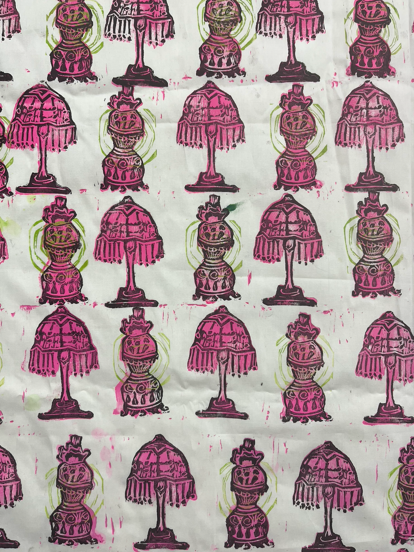 Reduction Print Series, Ink on Textile