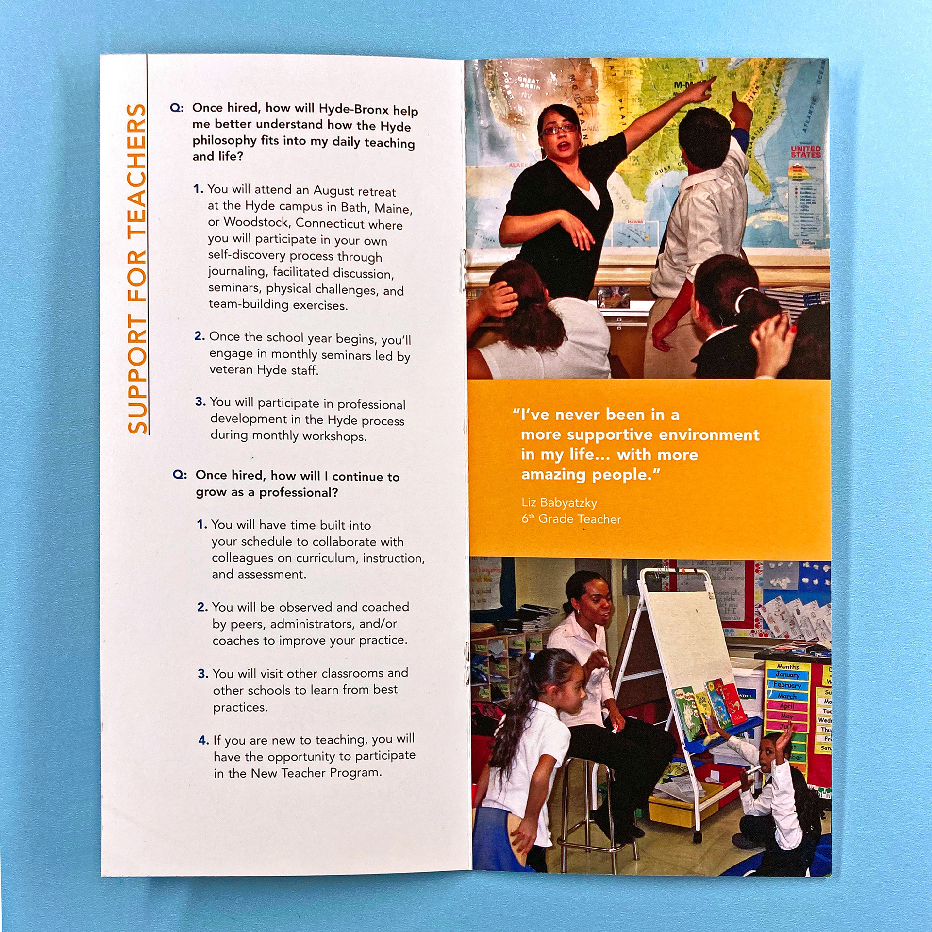 Support for teachers