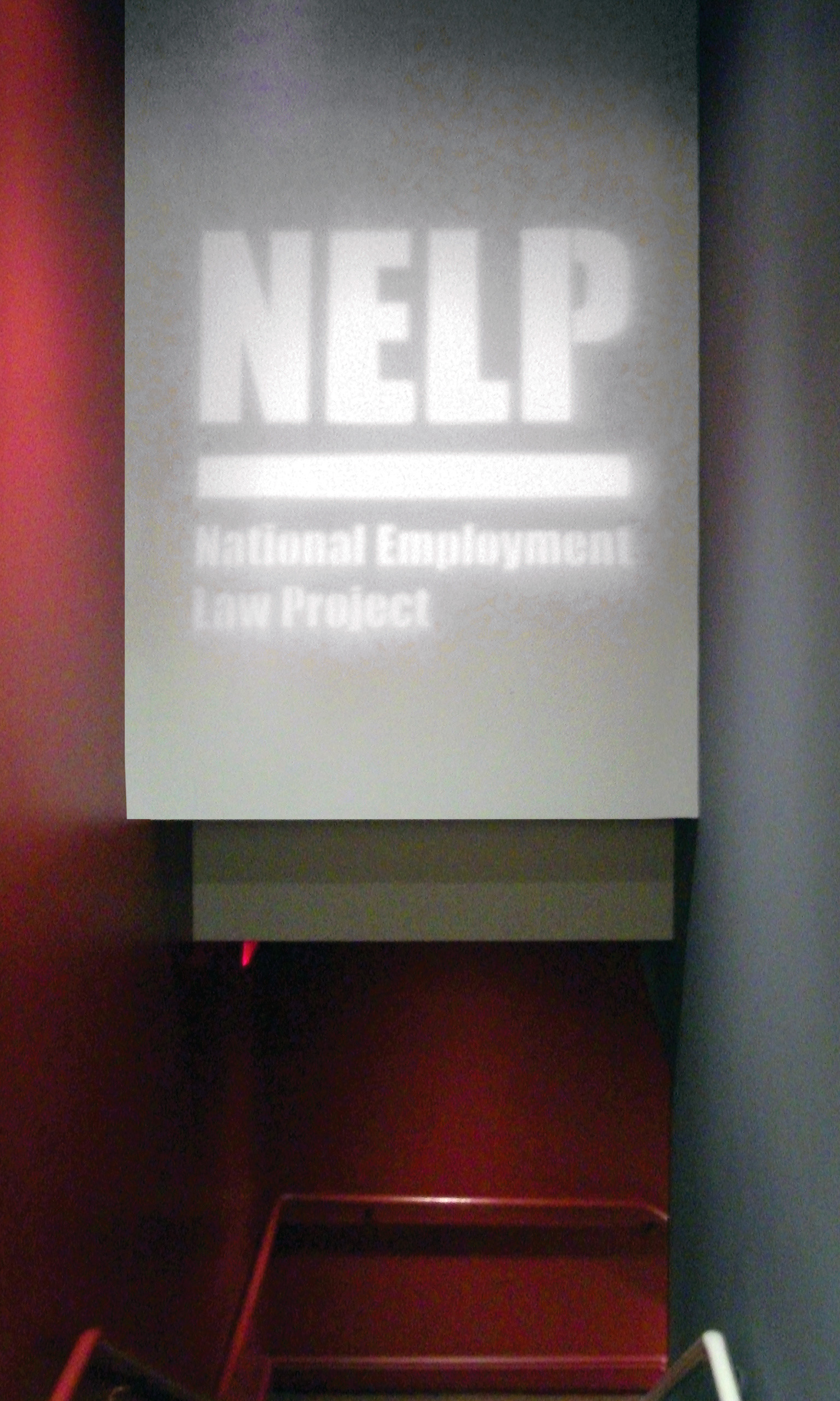Gobo projection above theater entrance