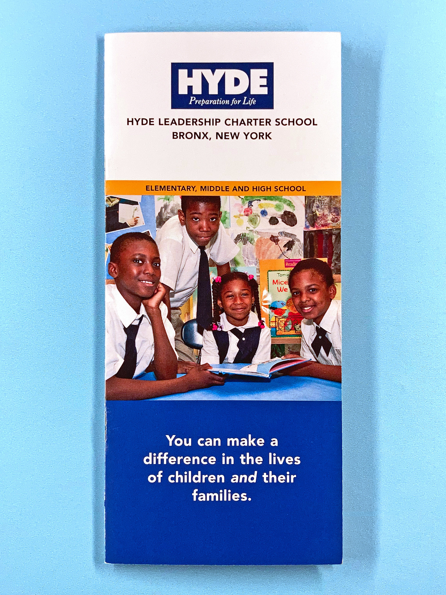 A teacher recruitment brochure for Hyde-Bronx.