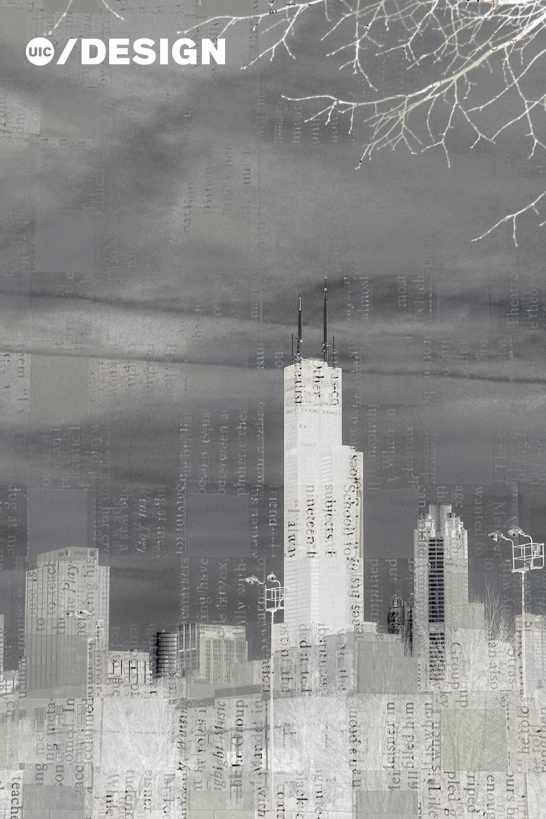 Chicago Winter Postcard (White Skyline)