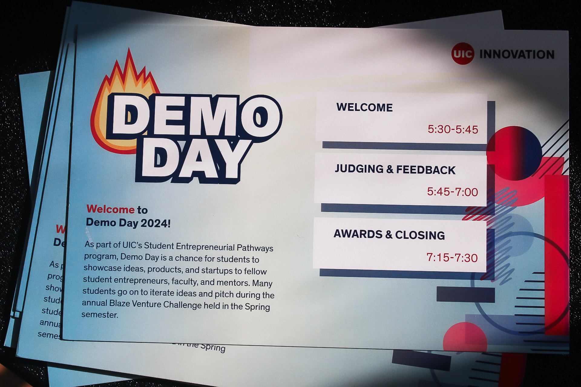 Demo Day Program (Printed, Front)