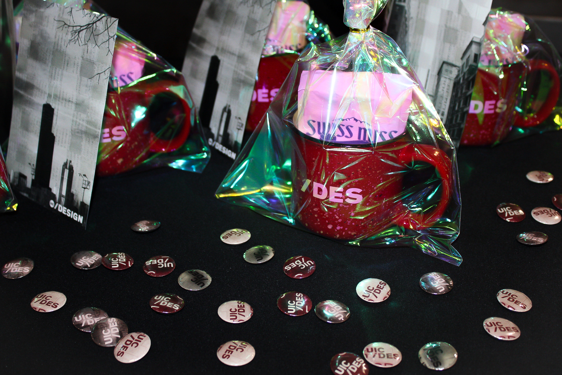 Giveaway Table, Buttons and Mugs