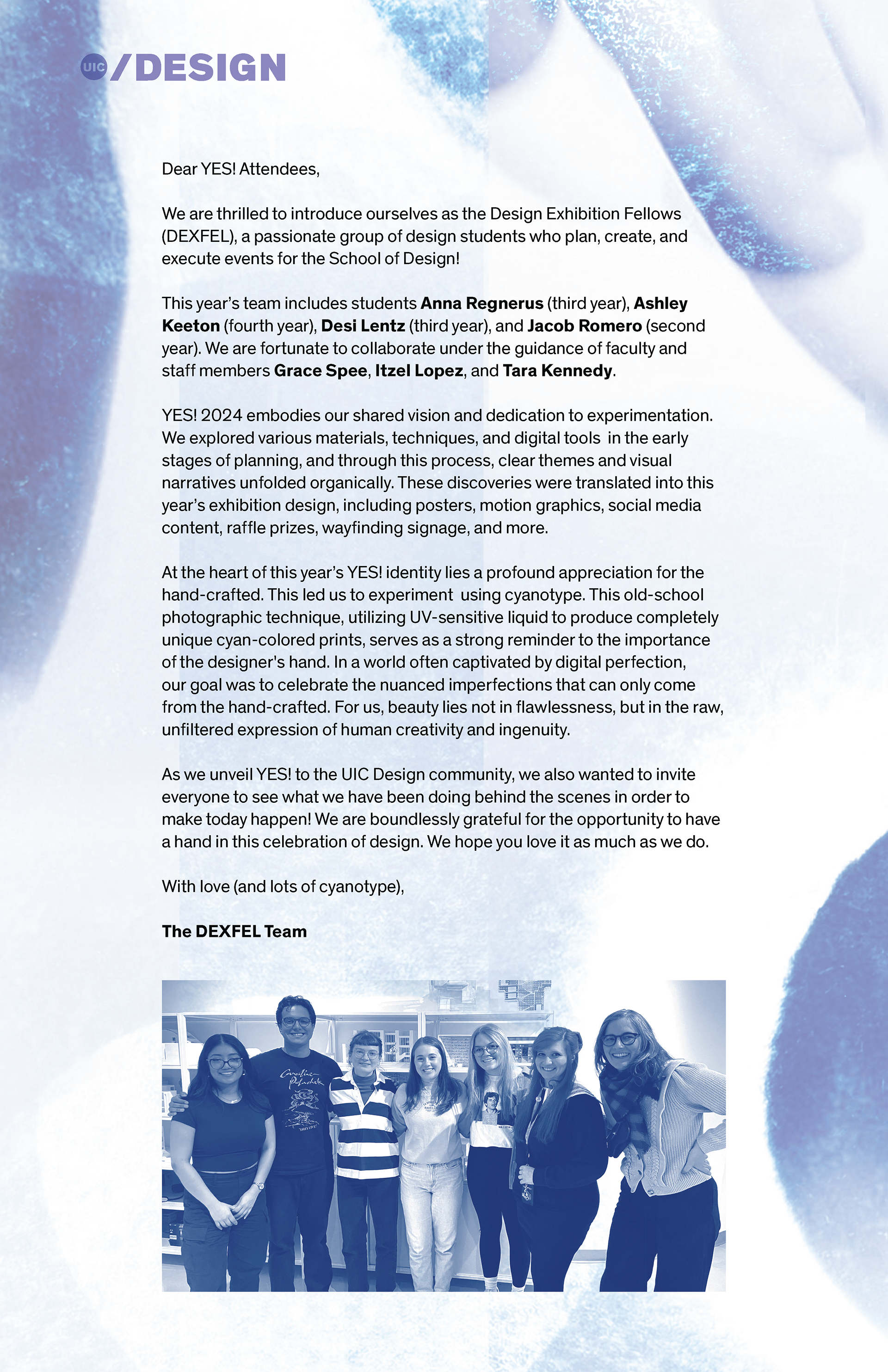 Note from Design Exhibition Fellows