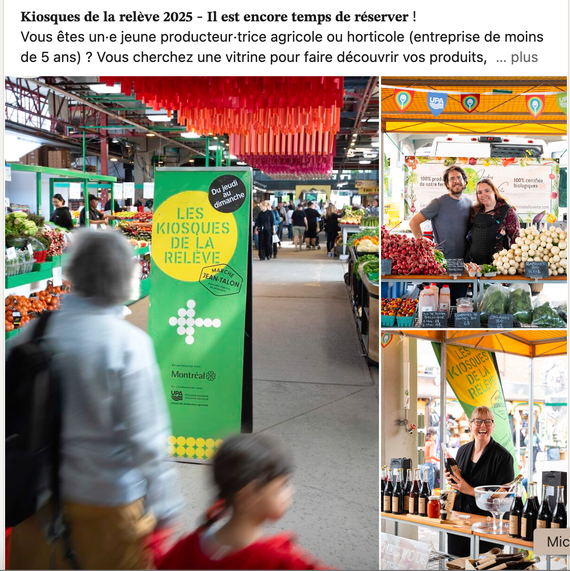 Création de contenu Les kiosques de la Relève