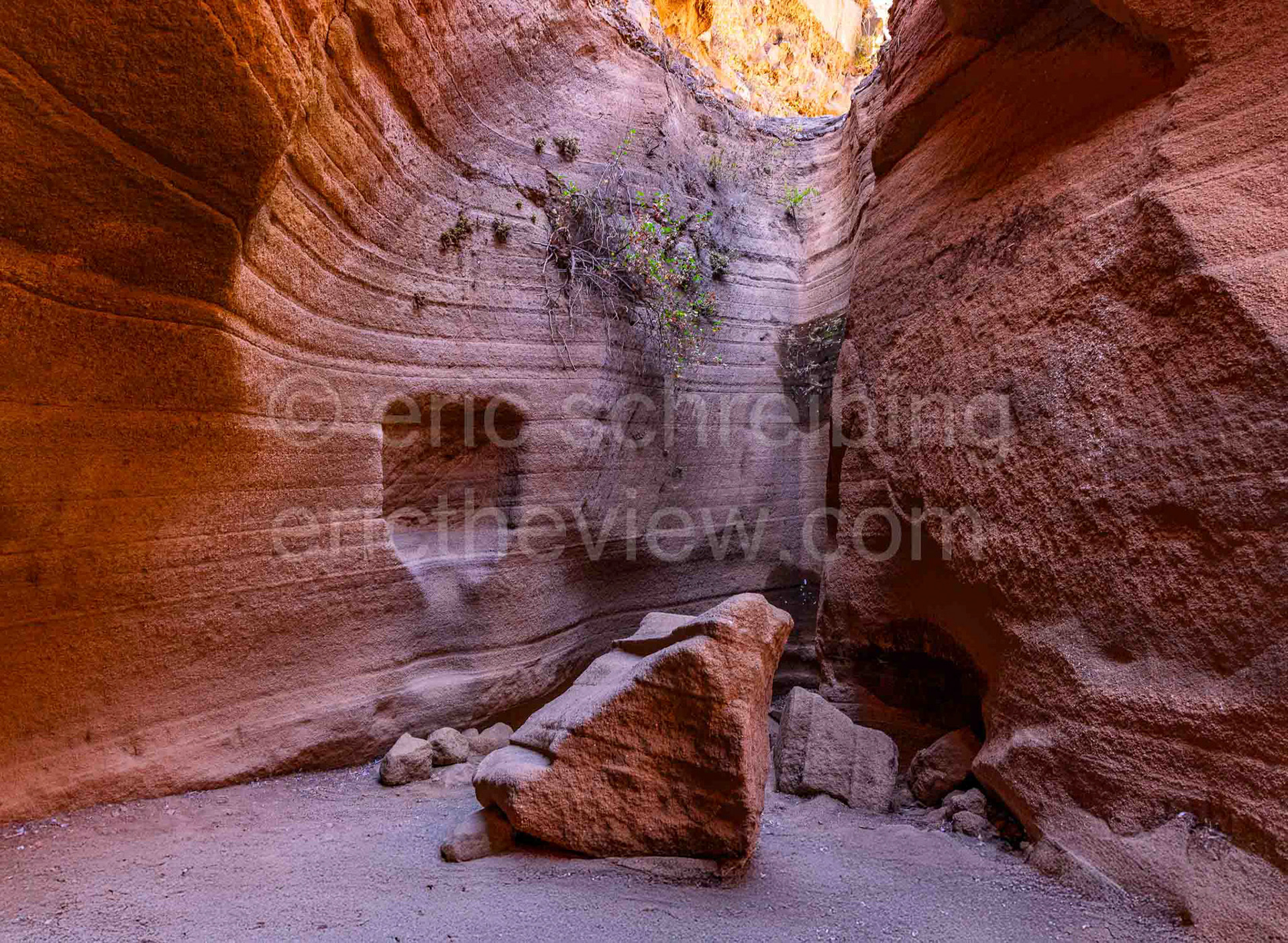 Carved red canyon Gran Canaria