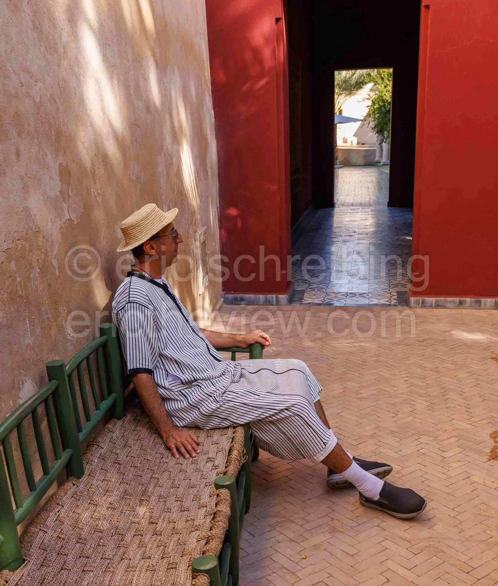 Enjoying a garden in Morocco