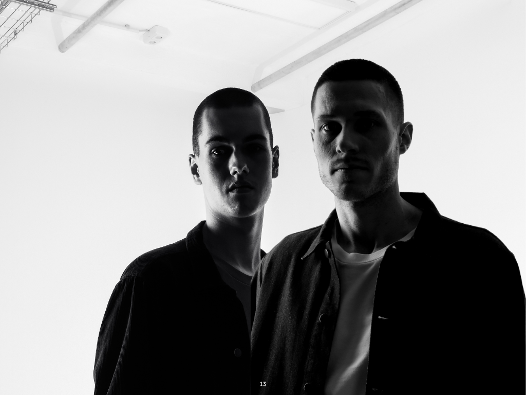 mike and Lukas closeup B&W