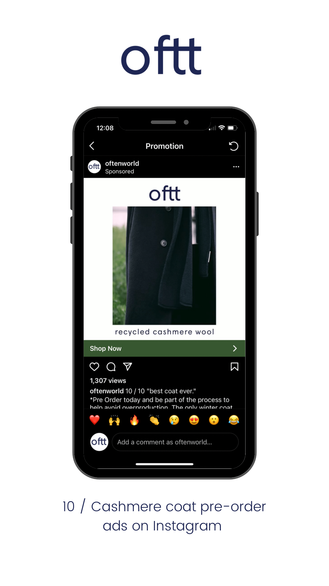 Over 1,000 views Instagram1:1 retargeting  coat campaign 