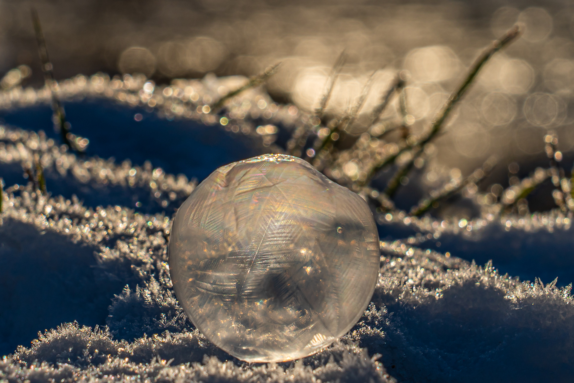 Gefrierende Seifenblase