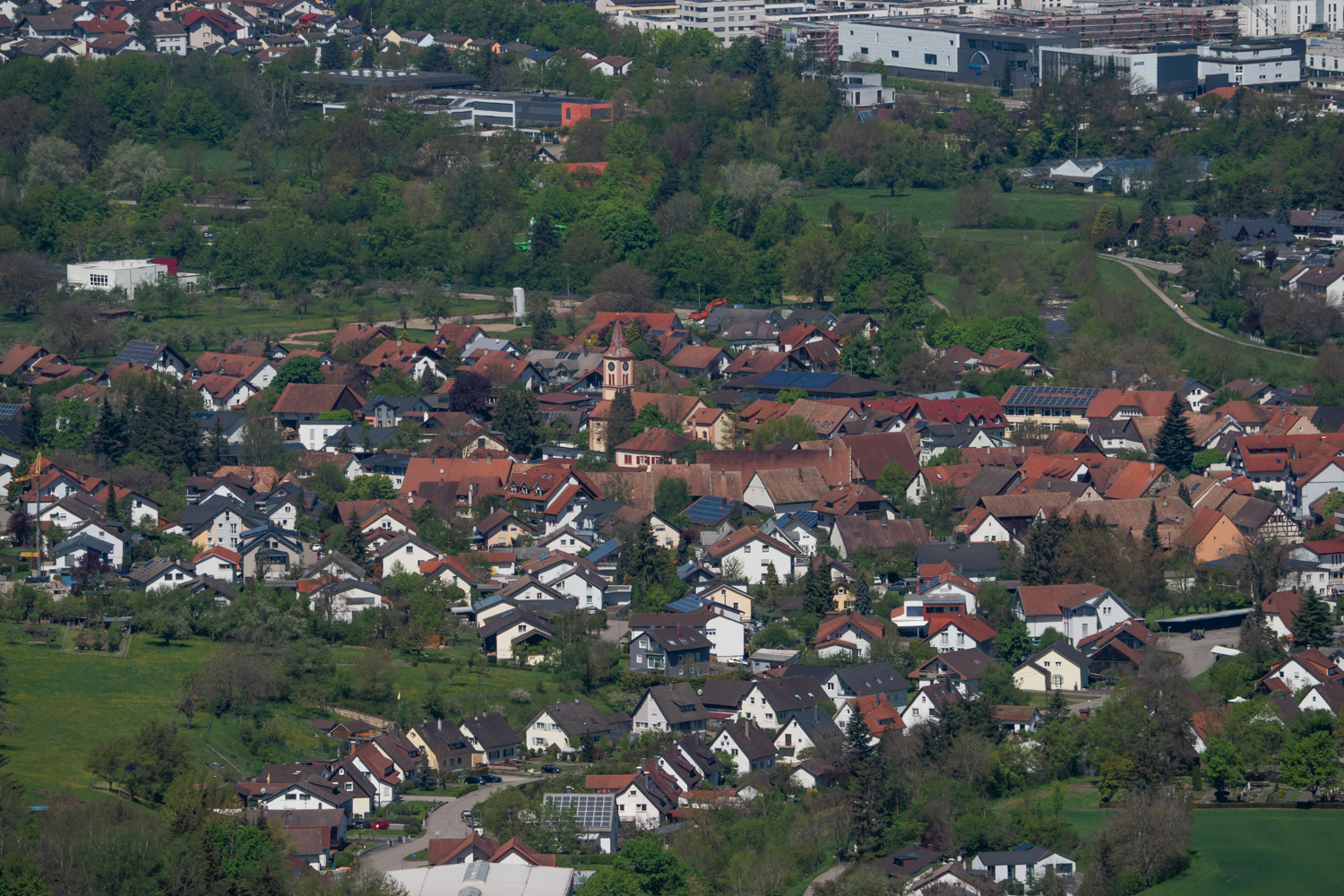 Blick von der Küssaburg auf Oberlauchringen