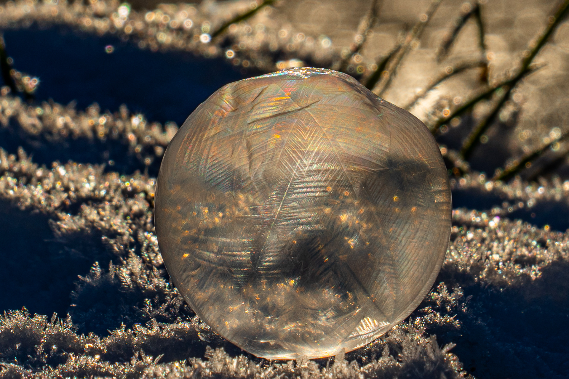 Gefrierende Seifenblase