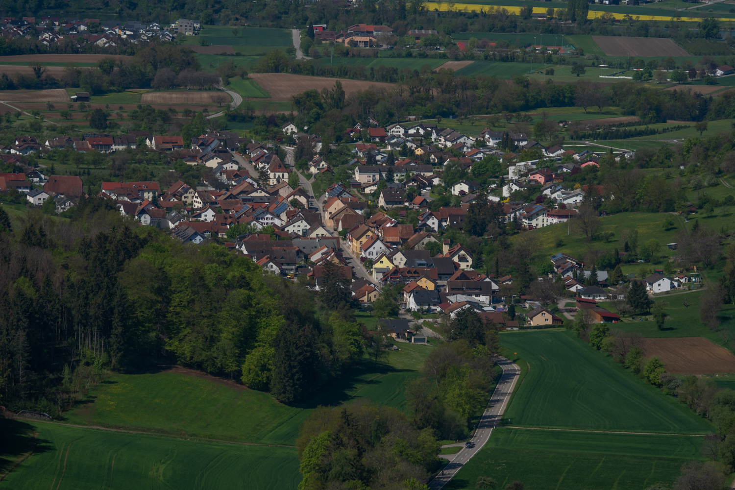 Blick von der Küssaburg auf Dangstetten