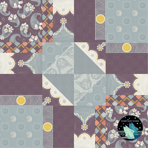 Grey and Mauve Cheater Quilt Fabric https://www.spoonflower.com/en/fabric/22139400