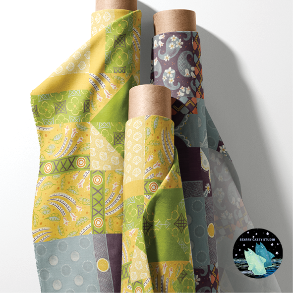 all three quilt by the yard designs https://www.spoonflower.com/collections/1485108-charleston-studio-collection-by-starry_gazey_studio