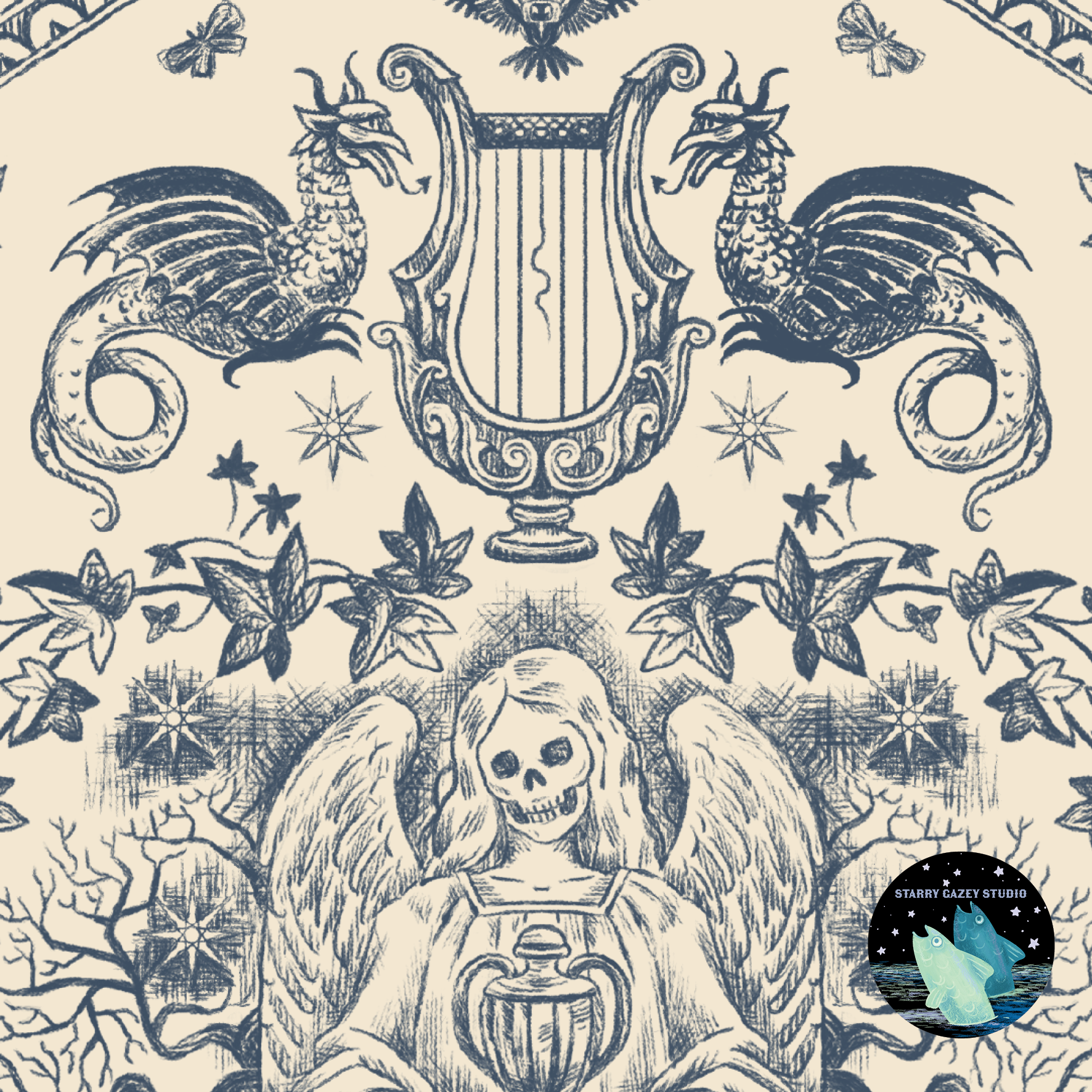 Twilight Blue Wallpaper: https://www.spoonflower.com/en/wallpaper/19478498-dejeuner-de-la-doom-twilight-blue-by-starry_gazey_studio