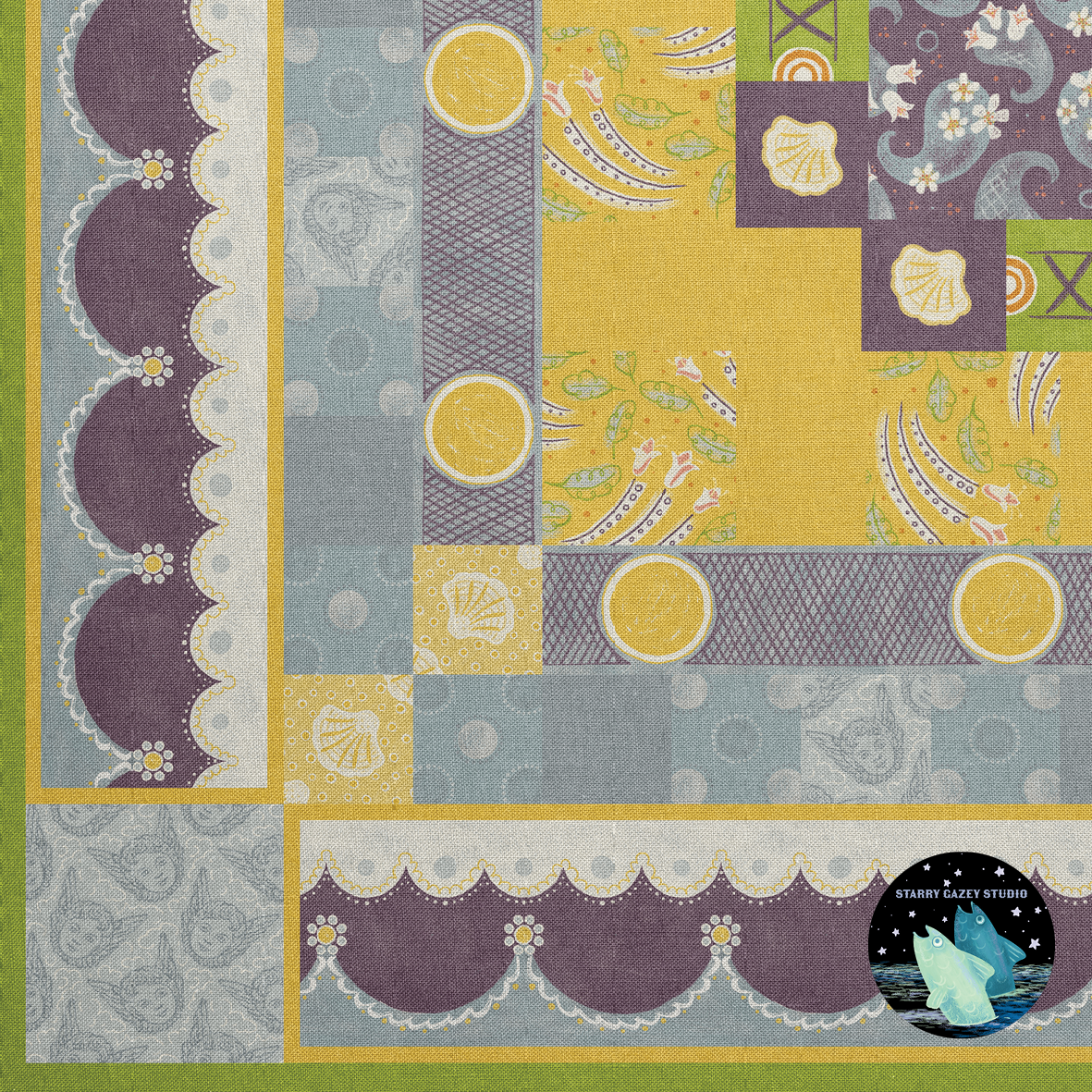 Smaller squares to stitch around