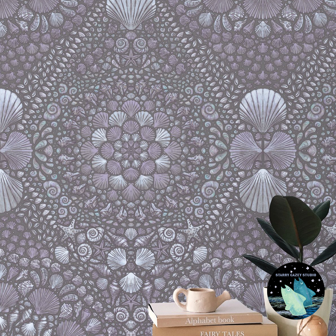 Mother of Pearl Wallpaper: https://www.spoonflower.com/en/wallpaper/21270382-a-la-ronde-shell-grotto-mother-of-pearl-by-starry_gazey_studio