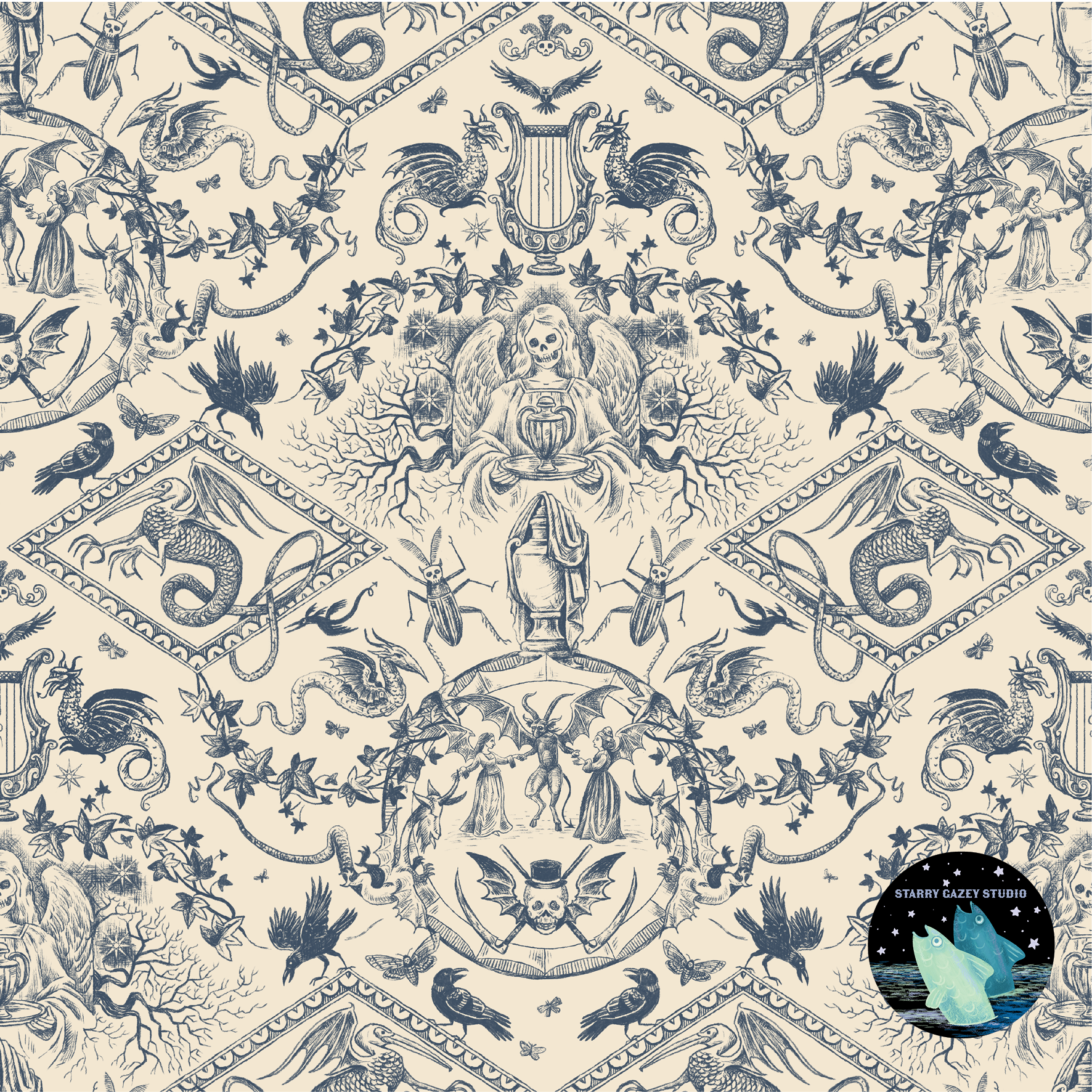 Twilight Blue Wallpaper: https://www.spoonflower.com/en/wallpaper/19478498-dejeuner-de-la-doom-twilight-blue-by-starry_gazey_studio