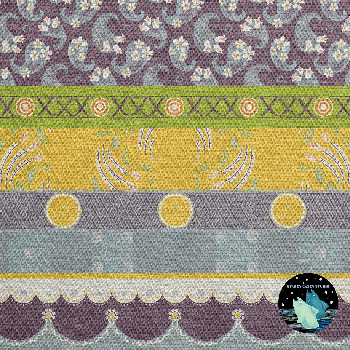 Smaller squares to stitch around