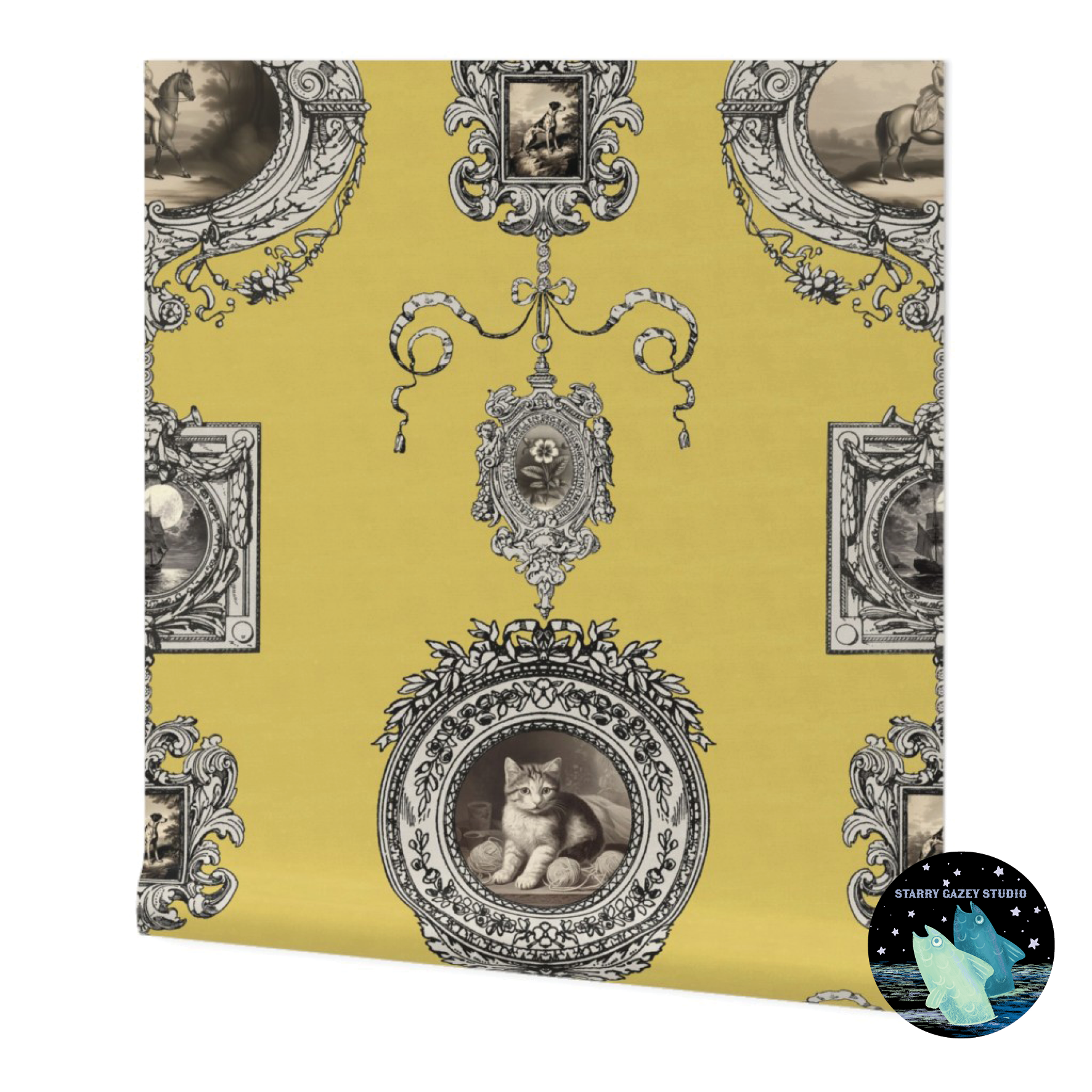 Morning Yellow Wallpaper: https://www.spoonflower.com/en/wallpaper/18202925-regency-print-room-morning-yellow-by-starry_gazey_studio