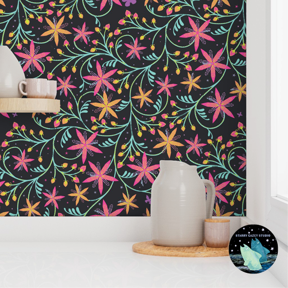 https://www.spoonflower.com/en/wallpaper/21589709-starlight-blooms-charcoal-night-by-starry_gazey_studio