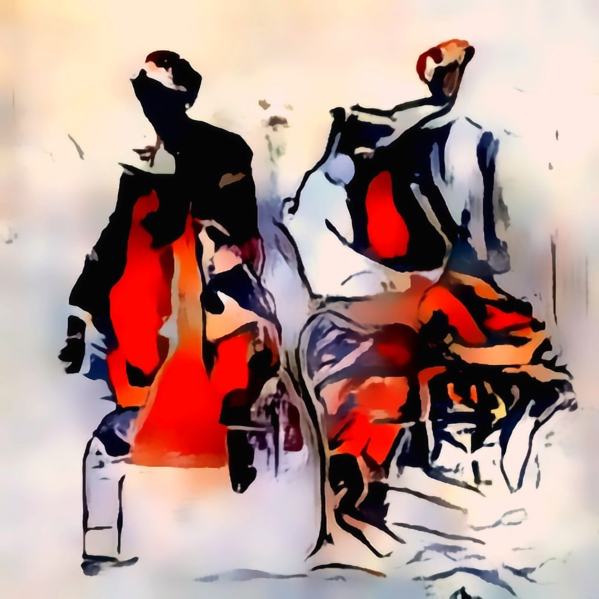 étude digitale pour HEREROS Taille de la toile : 80x80cm Peinture à l’huile sur toile