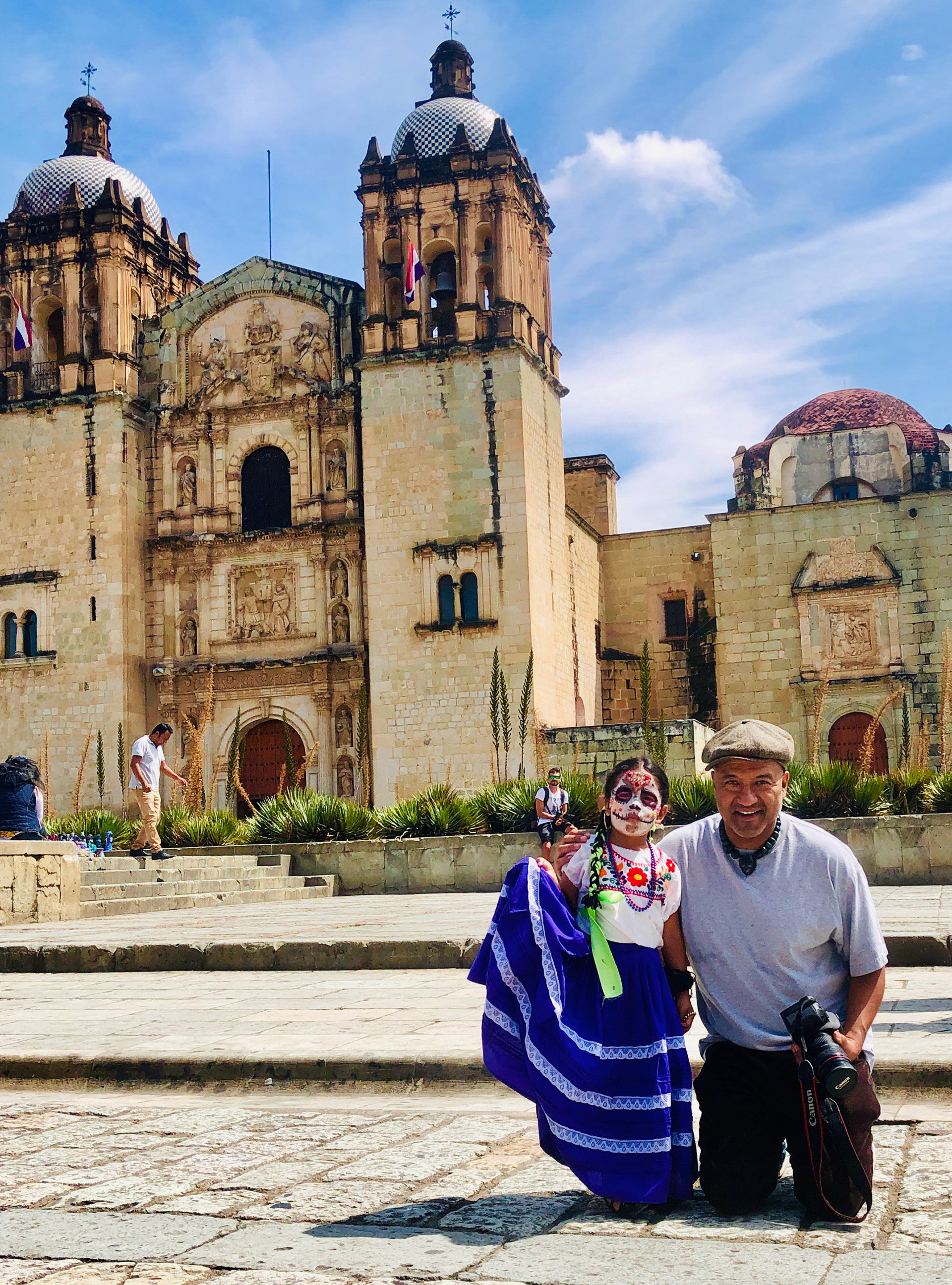 Juan Escobedo with a young Zapotec performer.