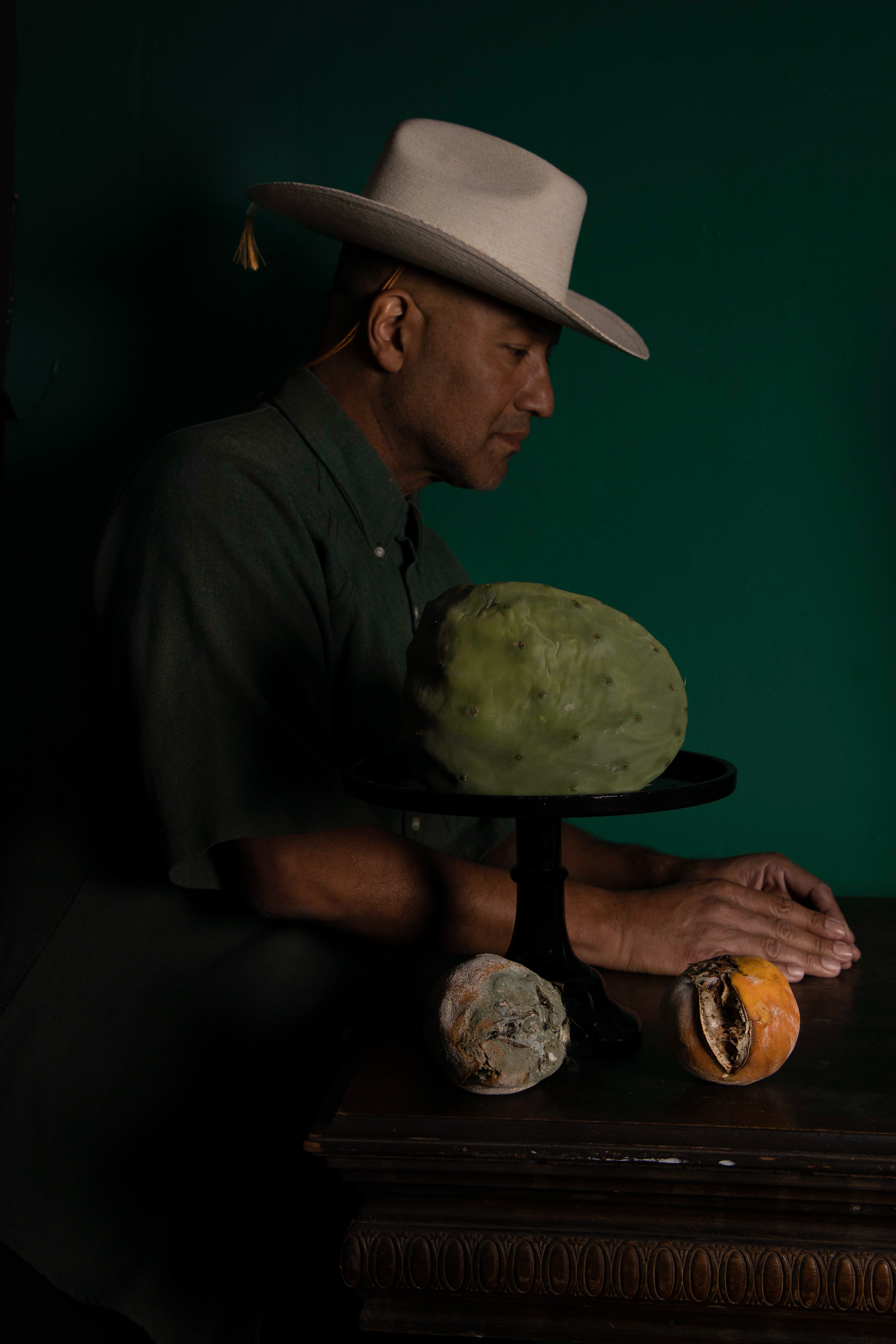 Rotten Oranges y Nopal Self Portrait by Juan Escobedo