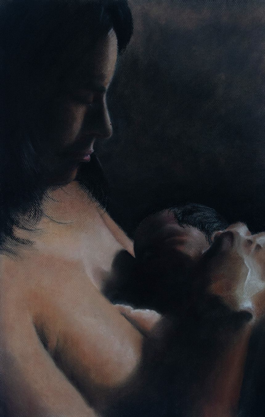 «M» Pastel. 34x53cm. 2023