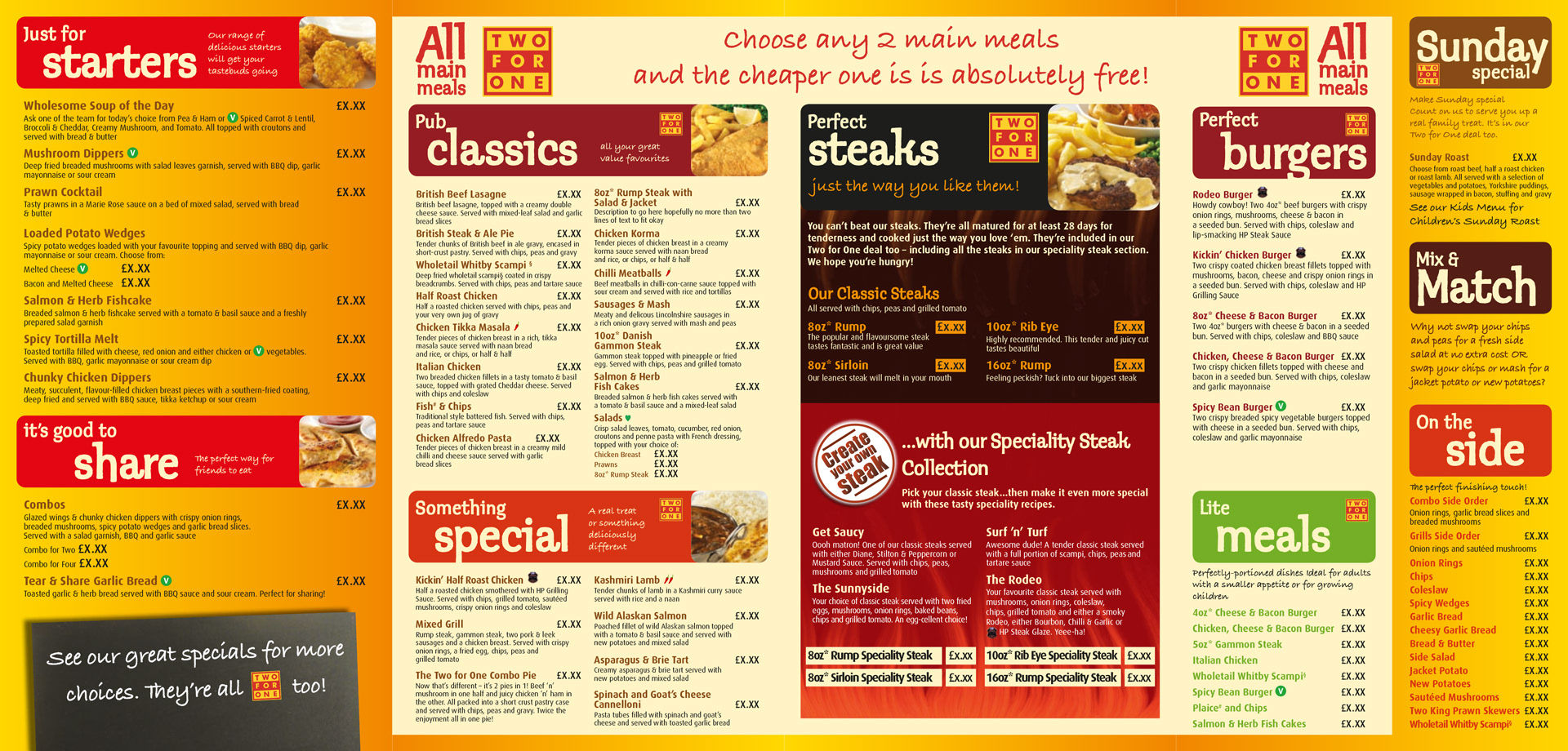 Spirit Group | Pub menu | Artwork