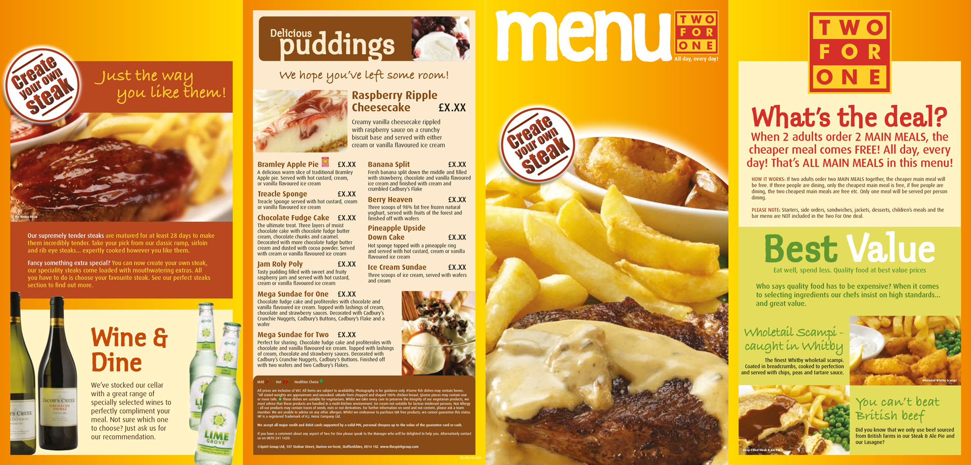 Spirit Group | Pub menu | Artwork