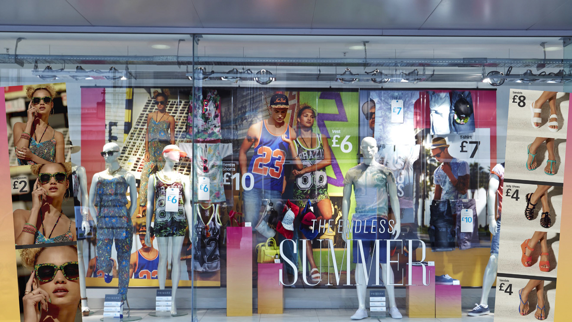 Primark The Endless Summer campaign window display artwork